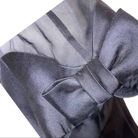 Teri Jon by Rickie Freeman Illusion Yoke Satin Cocktail Dress Size 10 Black - Picture 8 of 13